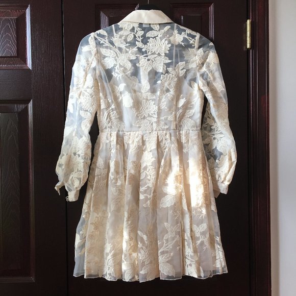 LAST CHANCE Anthropologie Clarence Lace Shirtdress 0, Like new - Picture 4 of 14
